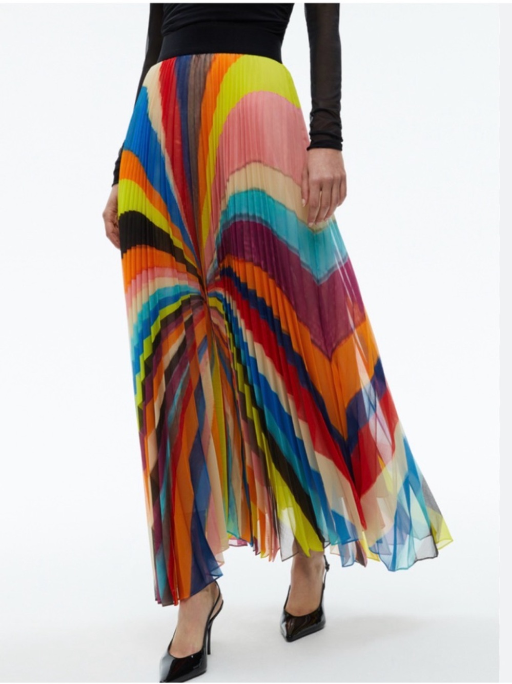 Alice + Olivia Pomelo Stripe Katz Maxi Skirt